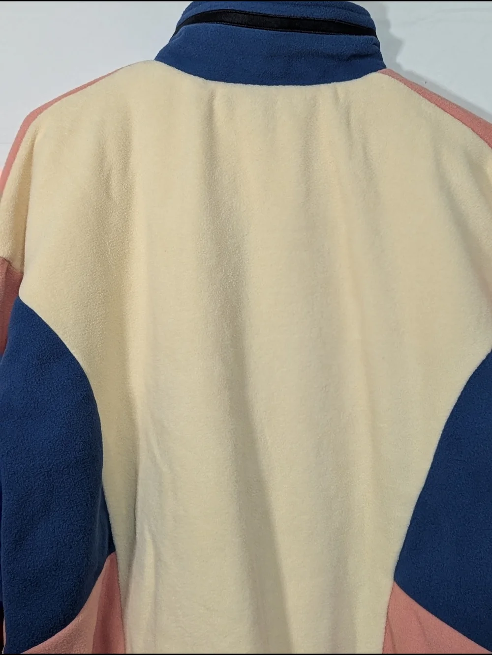 NWT Genanx Oversized Colorblock Fleece Jacket Size M Cream Pink Blue Y2K Streetw